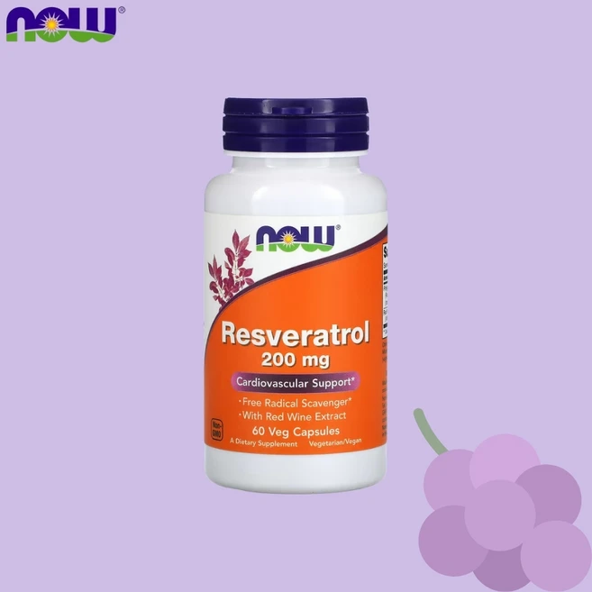 나우 푸드 레스베라트롤 라스베라트롤 호장근 200mg 60 캡슐, 60정, 1개 - 쿠팡