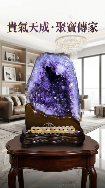 紫水晶洞擺件 聚寶傳家, 紫水晶