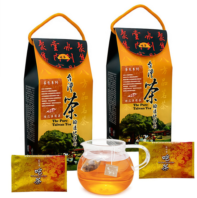 聚水堂 台灣高山桂花烏龍茶包禮盒, 2套, 茶葉包