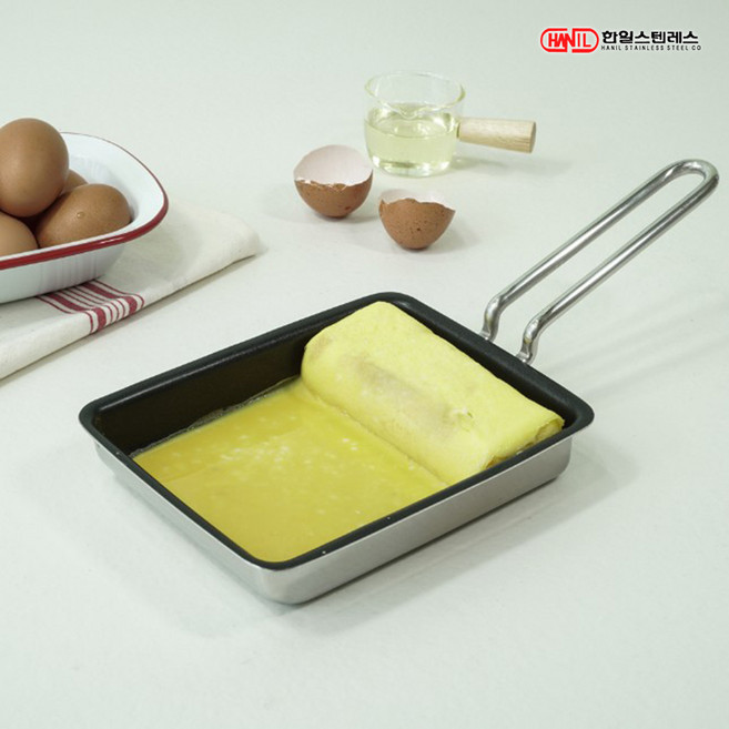 한일STS 통3중 스텐레스 IH 인덕션호환 논스틱코팅 계란말이팬 18cm, 단품, 1개