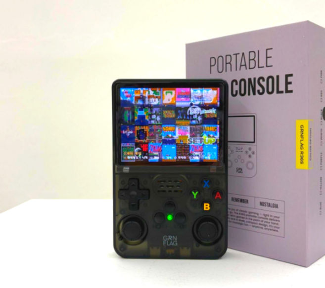 그린플래그 R36S 한방팩 내장 장착 한글 휴대용 레트로 게임기, 블랙, 256G (한글 게임팩 내장), 휴대용 미니 게임기