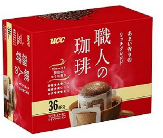 [일본정품] UCC 장인의커피(국내당일출고) 대용량 개별포장 드립백 리치블랜드, 7g, 36개입, 1개