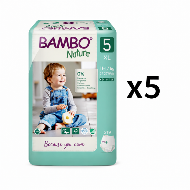 밤보네이처 그린 팬티형 기저귀, 5단계, 95매