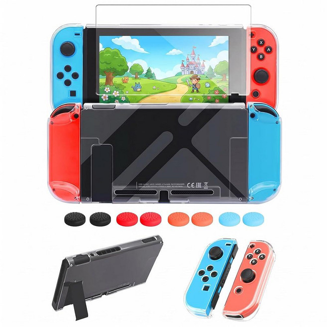 FYOUNG Protective CASE 케이스 for Nintendo Switch 2 2025 SLIM 슬림 Hard Shell ACCESSORIES 액세서리 Scratc, Switch 1 6.3inch, 투명