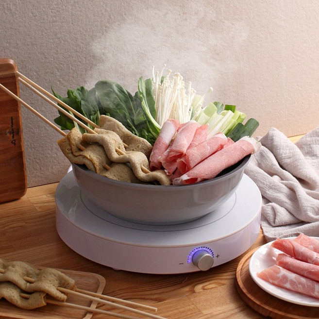 1구 인덕션 1인용 원형 미니 휴대용 캠핑용 미니 전기 렌지 레인지 차박용 마셰프, 프리스탠딩, 마셰프 1구 인덕션