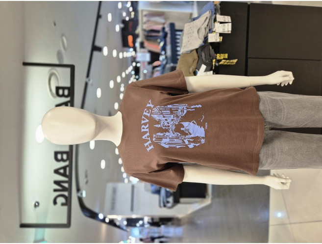 뱅뱅 여름 여성 프린트 라운드 반팔티셔츠 NTM531