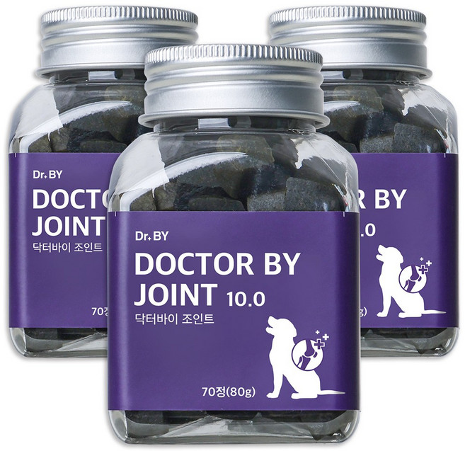 닥터바이 조인트 강아지 관절 영양제 슬개골 노견 도움 보조제, 70정, 뼈/관절강화, 3세트