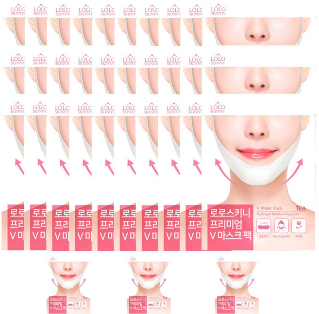 로로스키니 프리미엄 하이드로겔 턱 v 브이라인 리프팅 팩, 1개입, 33개