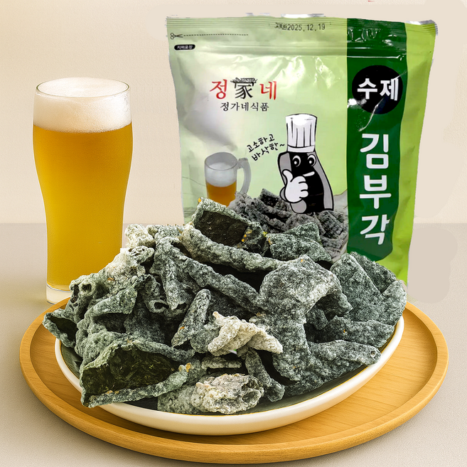 정가네 수제 김부각 200g 대용량 김스낵 맥주안주 간식 고단백, 1개