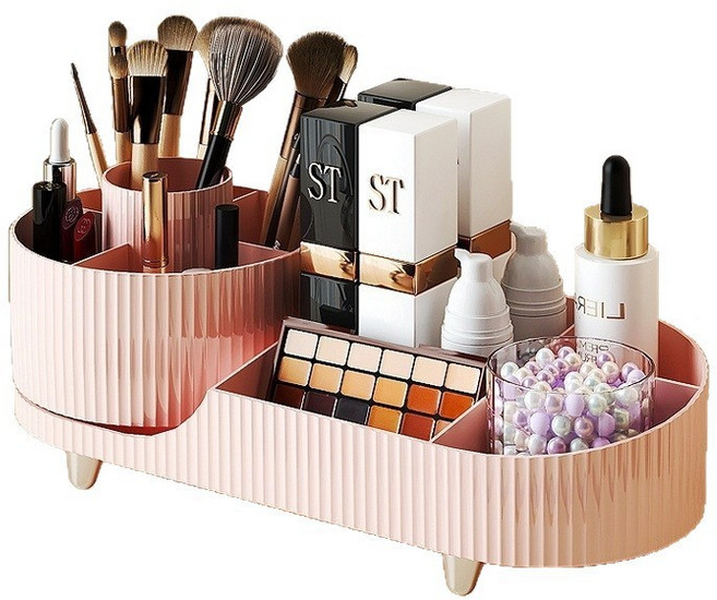 회전 화장품정리함, 분홍색