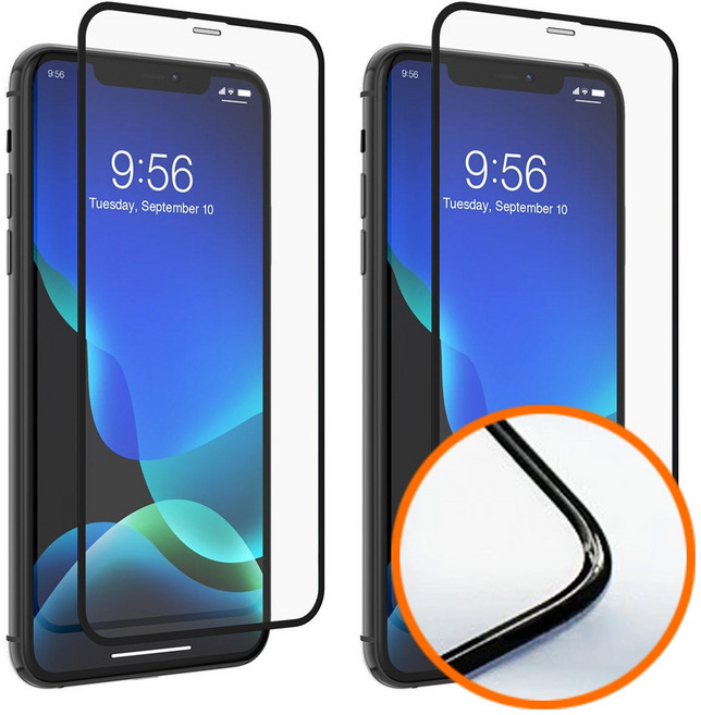 무지크 풀커버 엣지 범퍼 강화유리 휴대폰 액정보호필름 2매입, 2개