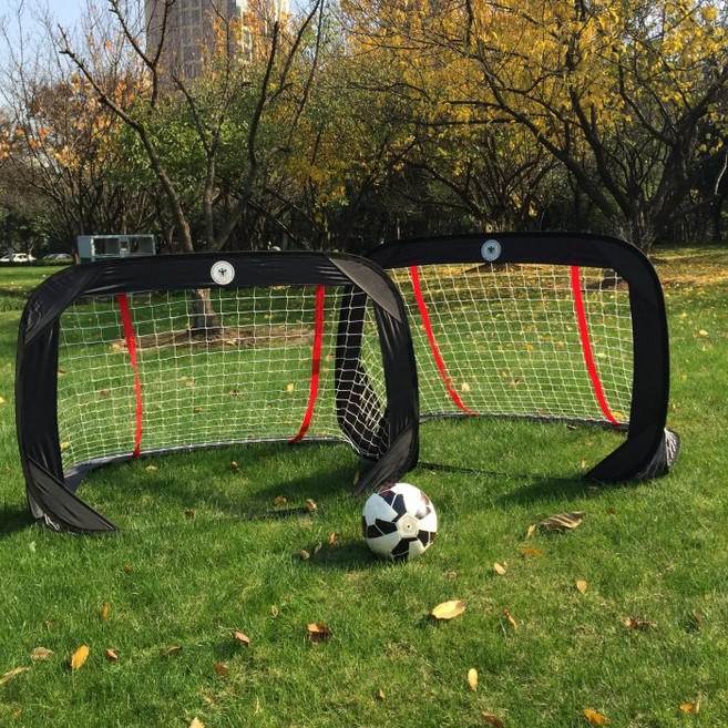 접이식 축구 골대 네트 실내 접이식 풋살 네트 간이골대 트래핑 연습 휴대 조기축구, B 블랙 2개