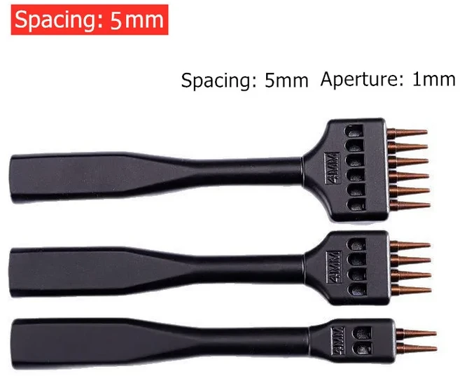 펀칭 1.0mm 강철 가죽 펀치 세트 | 4-6mm 간격 원형 구멍 및 스티칭 프로 공예, [01] 5MM   a set