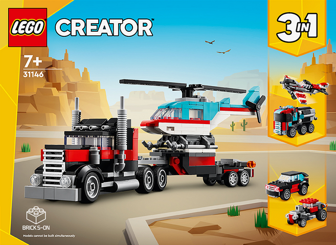 레고 크리에이터 31146 트럭과 헬리콥터, 1개, 혼합색상