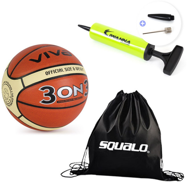 비바로 비바 3on3 농구공, 공 + 스쿠알로 공가방 + 아이워너 펌프, 1개