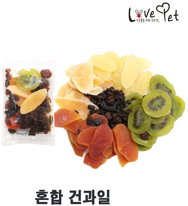 러브펫 햄스터 토끼 기니피그 간식 혼합 건과일 100g, 1개