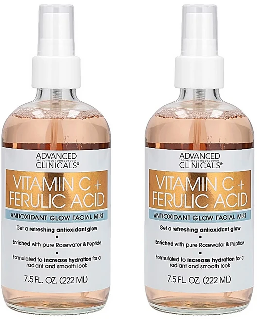 어드밴스드 클리니컬스 비타민C 페룰산 페이셜 페이스 미스트 222ml 2팩 - 쿠팡