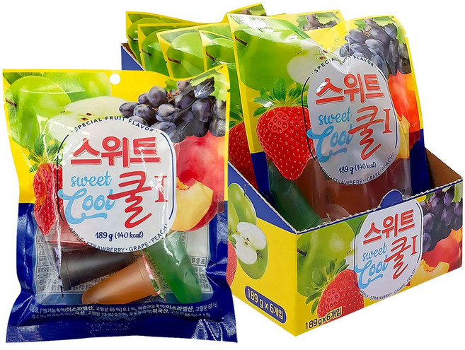 스위트 쿨 얼려먹는 젤리 4가지맛 (27g x 7입), 189g, 6개