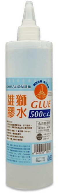 雄獅 BHG-500 膠水補充瓶 500cc - 大容量環保補充 適用多種材質 黏性強 安全無毒, 1個