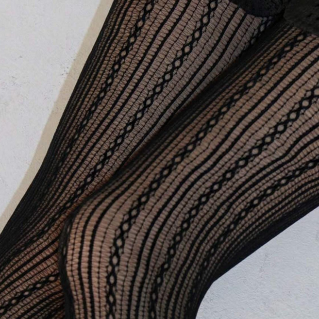 블루씨티 트라마 베일 라인 패턴 망사 팬티 스타킹