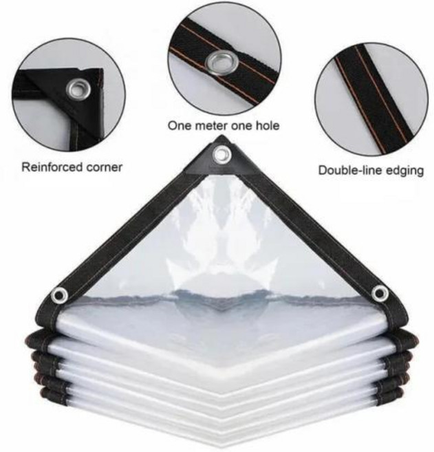 난방텐트 캠핑쉘터 경량낚시 PE 투명 방수 원단 발코니 정원 캐노피 다육 식물 절연 오일 0.18mm, 1개, 4) Espessura 0.18mm - 200x400c