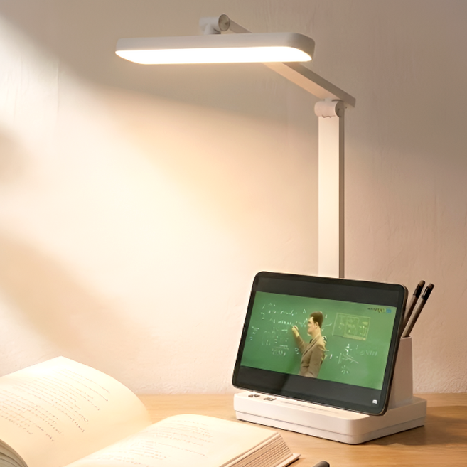 고르마 학습용 무선 시력방패 LED 스탠드 블루라이트 차단 시력보호, 화이트