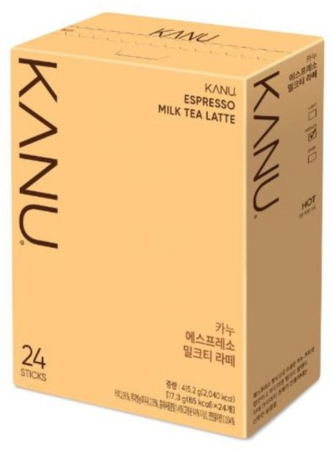 맥심 카누 에스프레소 밀크티 라떼 17.3gx24T 차류 탕비실 음료 간식 건강 식 전통차 회사 티백 dew+6399CU, 1개, 24개입, 17.3g