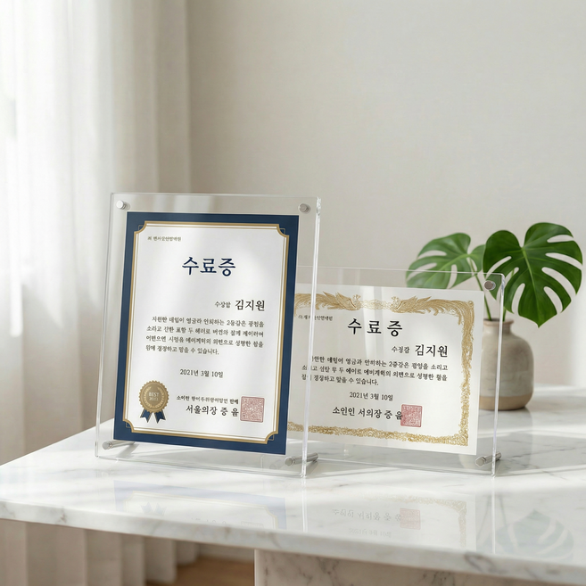 아크릴 액자 탁상용 입식 인테리어 사진틀, 1개, 투명