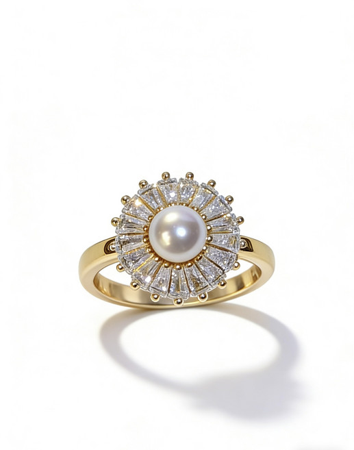 행운을 불러오는 회전형 진주 반지 오픈형 조절 가능 데일리 액세사리