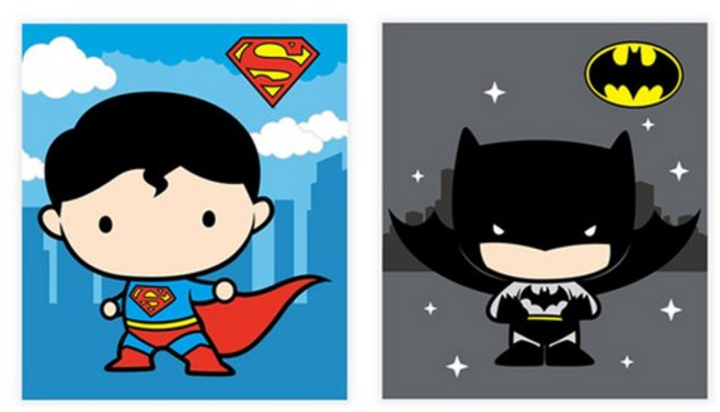 DC코믹스 슈퍼맨 & 배트맨 보석십자수 스티커 9.5x11cm, 없음