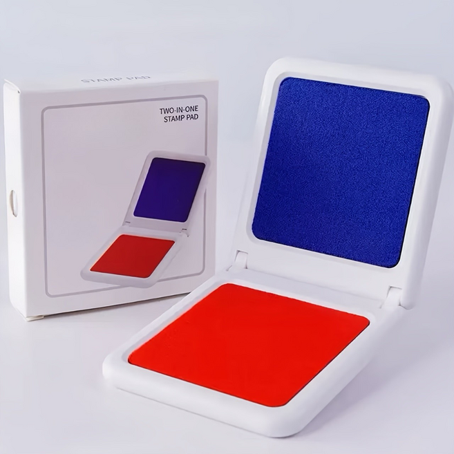 휴대용 투인원 인주 스탬프 잉크 패드 흰색, 1개