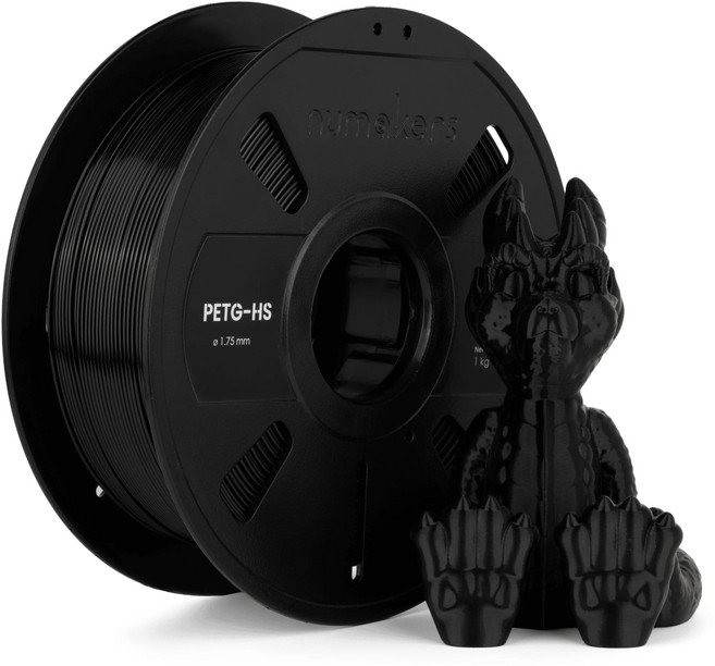 3D프린터 필라멘트 HS-PETG 1kg 1.75mm Numakers 뱀부랩 AMS 호환 국내배송, 블랙, PETG