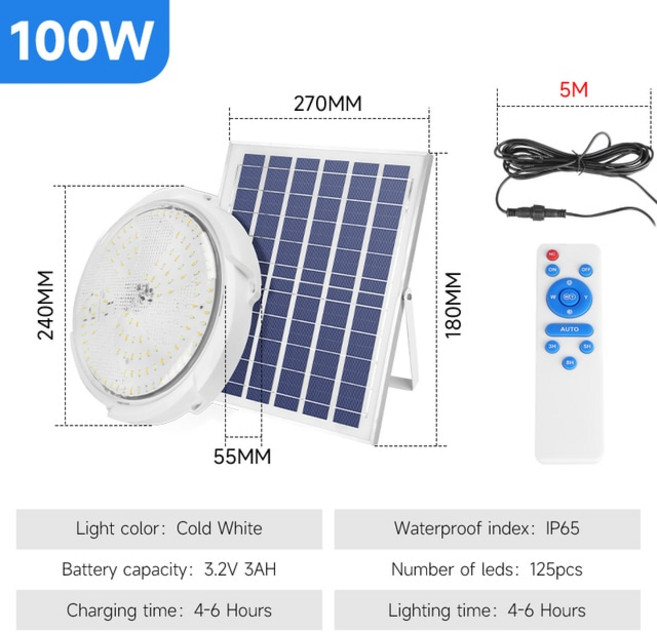 야외 태양광 LED 방수 투광 조명 에너지 패널 램프 정원 장식 캠핑용 반사판 기구 led 야외조명 가로등, 09 100W Cold 6500k, 100W Cold 6500k+Cold White