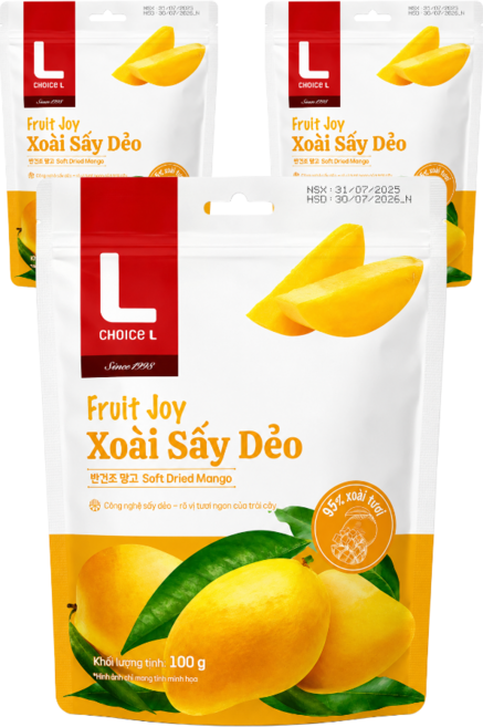 베트남 초이스엘 반건조 건망고 말린망고100G, 3개, 100g