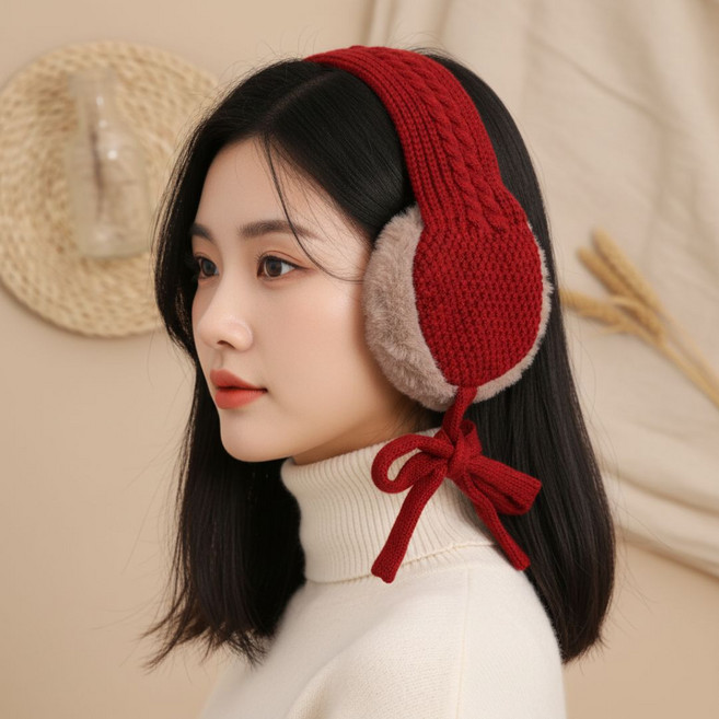 휘게몰 페이크퍼 꽈배기 귀도리 귀마개