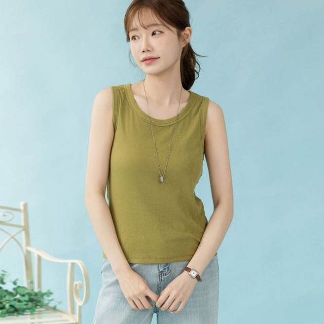 [디얼마미] 모스 라운드 나시 마담 미시 중년 여성 빅사이즈 40대 50대