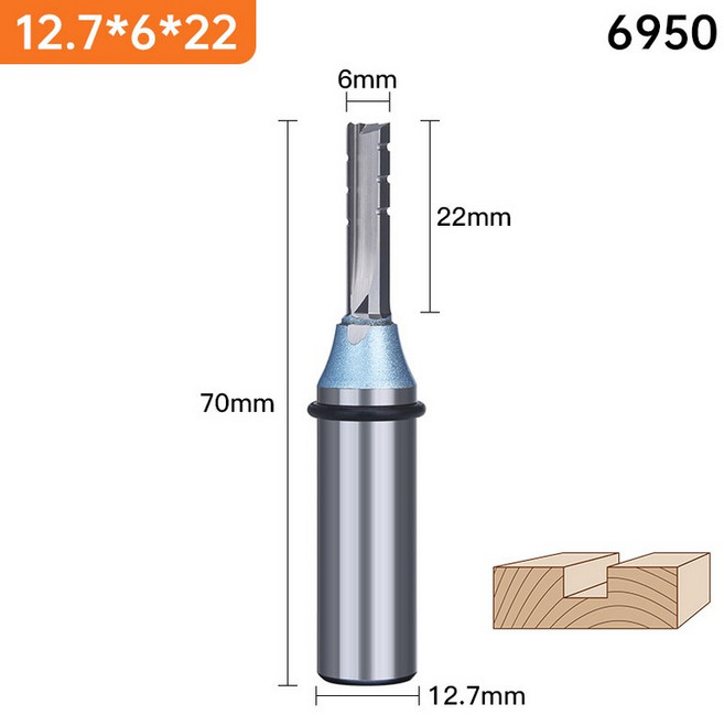 HUHAO 스트레이트 밀링 커터 1/2 생크 Tct 목재 Mdf 조각 트리밍 슬로팅 CNC 라우터 비트 카바이드 엔드 밀 목공 도구, 1개