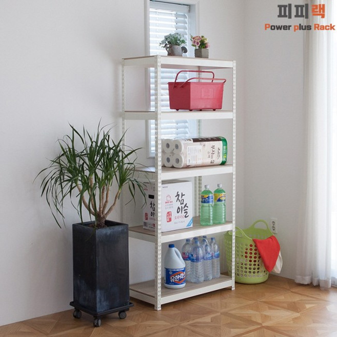 피피랙 5단 조립식앵글선반 400 X 400 X 1500 백색, 1개