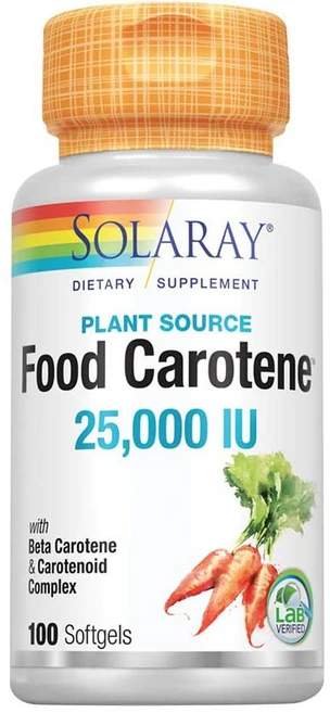 Solaray Food Carotene 푸드 카로틴 비타민 A 베타카로틴 25000 IU 100 CT, 100정, 1개 - 쿠팡