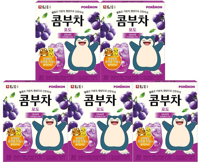 담터 포켓몬 콤부차 포도, 5g, 30개입, 5개