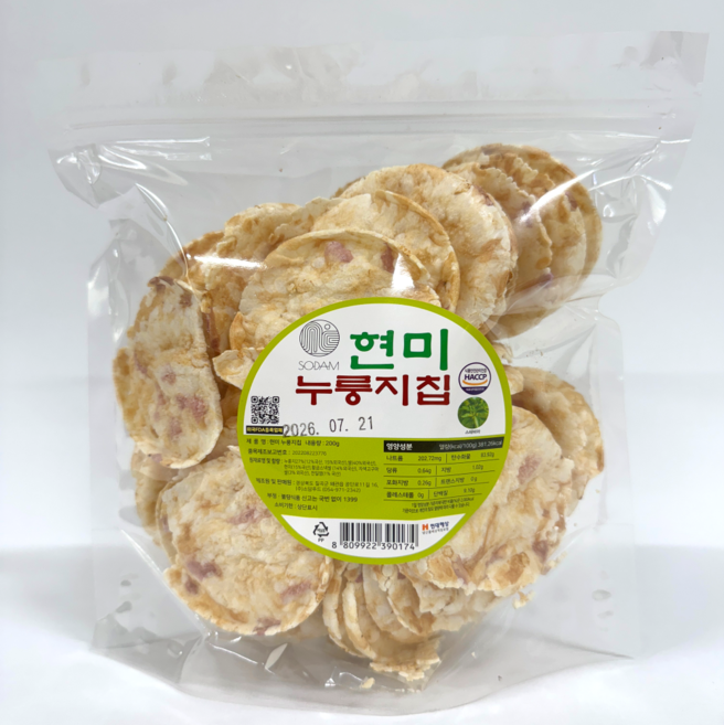 ## 7979 소담 현미 누룽지칩 200g, 2개