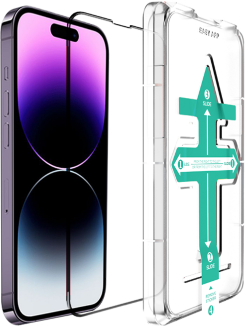 지모 아이폰 풀커버 원터치 부착 액정 보호 강화유리 필름, 1개