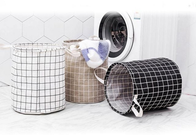 다용도 수납 빨래 정리 세탁 바구니 빨래통 세탁함 장난감 인형 자녀 방정리 빨리통 용품, 블랙