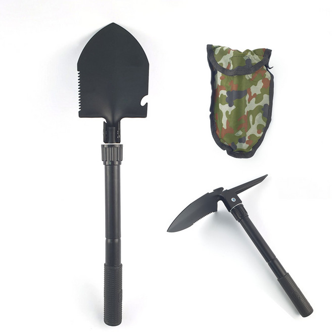 다용도 야전삽 야삽 캠핑용 휴대용 군용 삽 곡괭이 호미, 1개