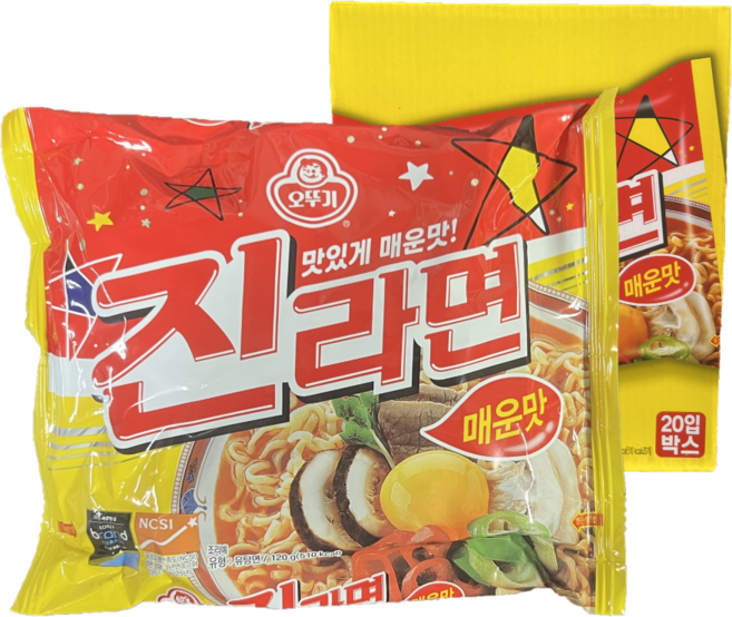 오뚜기 진라면 매운맛 20입 (5입 x 4개) /멀티팩, 20개