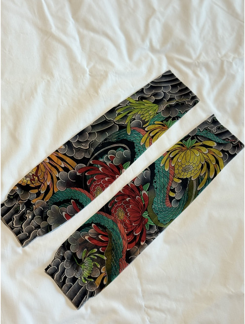 타투 팔토시 문신 팔토시 이레즈미 쿨토시, 1개, 뱀(컬러)