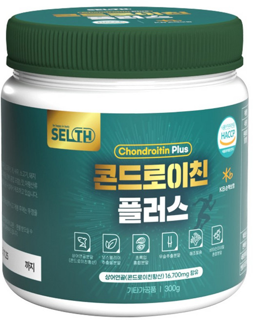 콘드로이친 플러스 분말 HACCP 인증 상어 연골 초록입홍합 보스웰리아 우슬 포함 가루 대용량, 300g, 1개