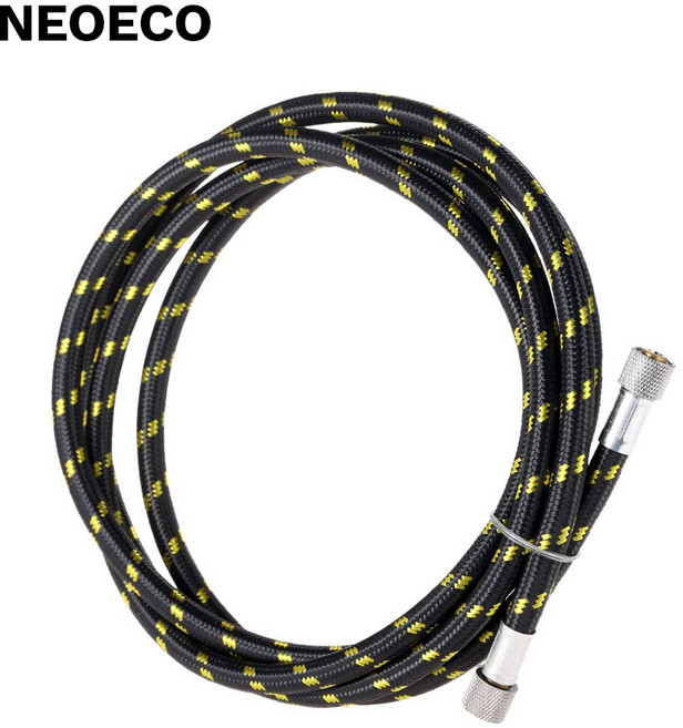 표준 8M 9FT 호스 끝에 맞춤 나일론 에어브러시 DIY용 편조 브러시 한쪽 8인치 에어, Yellow air hose, 1개