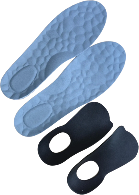 발편한 푹신한 깔창 블루 + 자세유지 아치패드 블랙 2종셋트