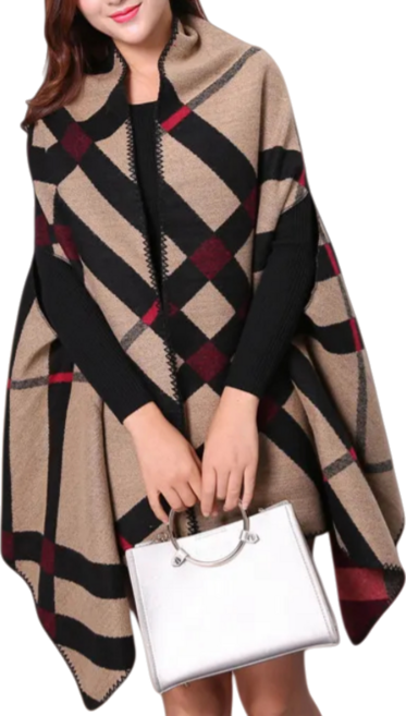 Makone 여성 가을 겨울 캐시미어라이크 숄 망토